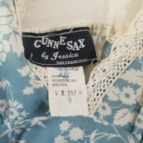 GUNNE SAX by Jessica Vintage 1970’s Blue Floral Dress. - Picture 7 of 12